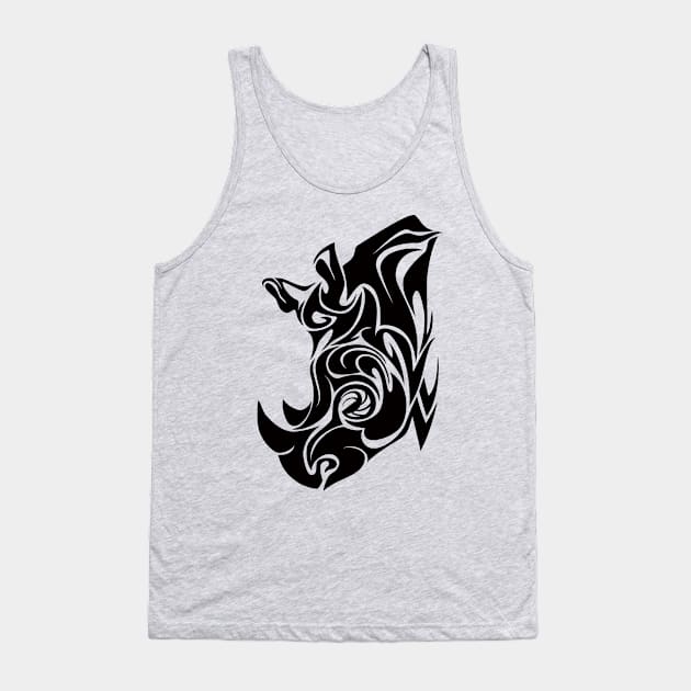 Tribal Rhinoceros Tank Top by TurkeysDesign